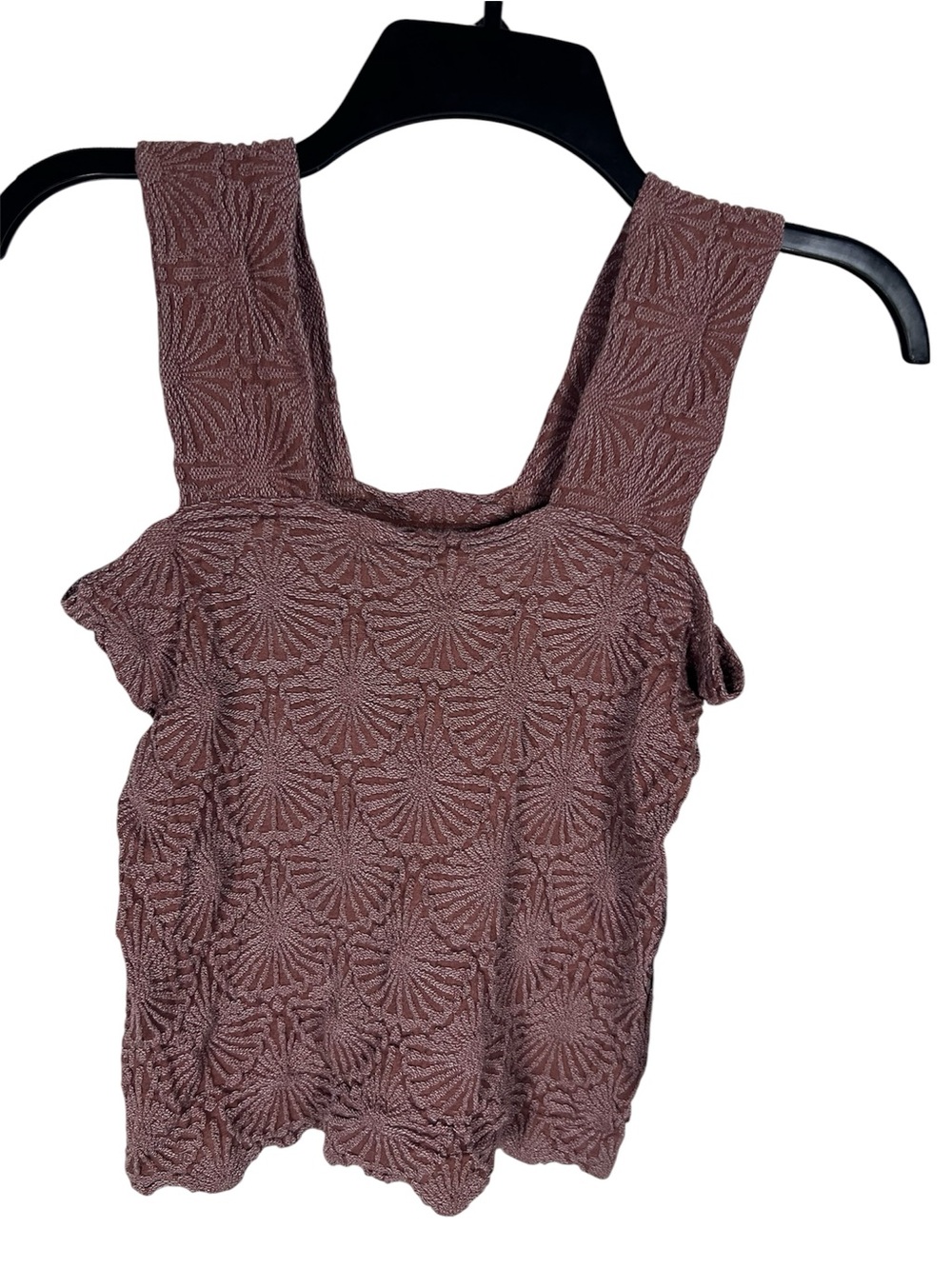 Aura Scallop Print Square-Neck Tank Top Size XL